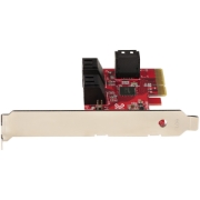 Picture of StarTech.com SATA PCIe Card - 6 Port PCIe SATA Expansion Card - 6Gbps - Low/Full Profile - Stacked SATA Connectors - ASM1166 Non-Raid - PCI Express to SATA Converter