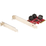 Picture of StarTech.com SATA PCIe Card - 6 Port PCIe SATA Expansion Card - 6Gbps - Low/Full Profile - Stacked SATA Connectors - ASM1166 Non-Raid - PCI Express to SATA Converter