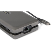 Picture of StarTech.com USB C Multiport Adapter - USB C to 4K 60Hz HDMI 2.0 - 2-Port 10Gbps USB Hub - 100W Power Delivery Pass-through - GbE - SD/MicroSD - USB Type-C Mini Dock - 10" Cable