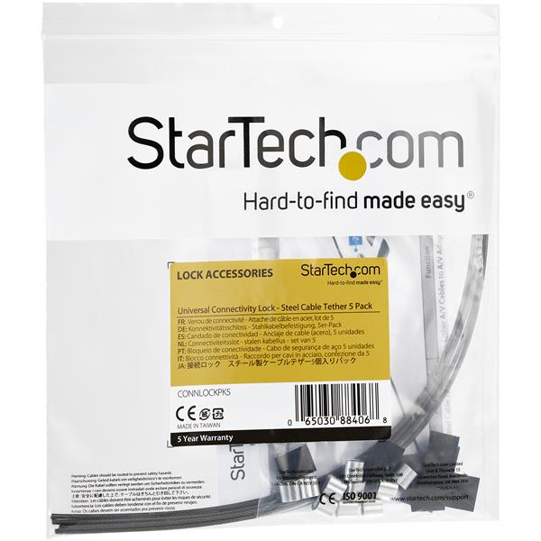 Startech Adapter Shell StarTech.com 5-Pack Security Cable Tethers for Adapters & Dongles ...
