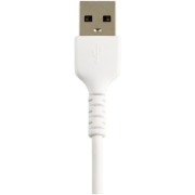 Picture of StarTech.com 12inch (30cm) Durable White USB-A to Lightning Cable - Heavy Duty Rugged Aramid Fiber USB Type A to Lightning Charger/Sync Power Cord - Apple MFi Certified iPad/iPhone 12