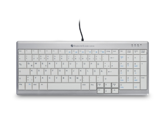 Picture of BakkerElkhuizen UltraBoard 960 Standard Compact keyboard Office USB QWERTZ Swiss Silver, White