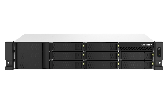 Picture of QNAP TS-873AEU-4G NAS/storage server Rack (2U) Ryzen Embedded V1500B 4 GB DDR4 0 TB QuTS hero Black