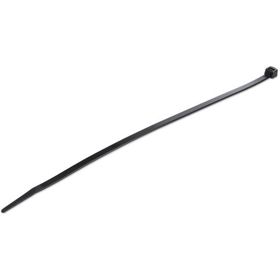 Picture of StarTech.com 10"(25cm) Cable Ties - 1/8"(4mm) wide, 2-5/8"(68mm) Bundle Diameter, 50lb(22kg) Tensile Strength, Nylon Self Locking Zip Ties w/Curved Tip, 94V-2/UL Listed, 1000 Pack - Black