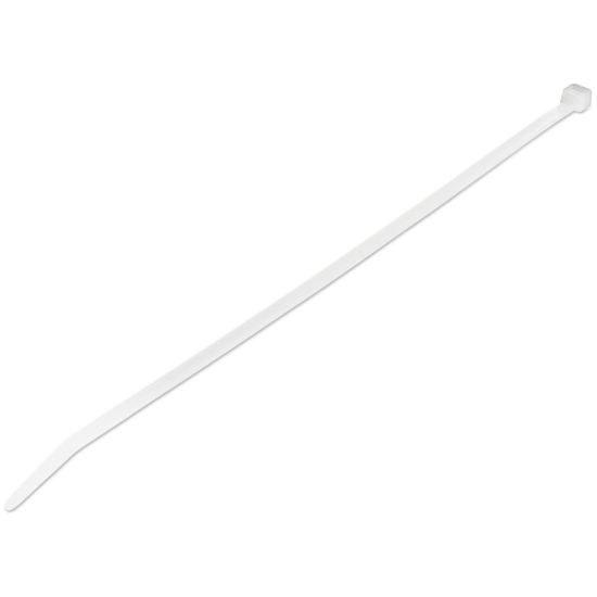 Picture of StarTech.com 10"(25cm) Cable Ties - 1/8"(4mm) wide, 2-5/8"(68mm) Bundle Diameter, 50lb(22kg) Tensile Strength, Nylon Self Locking Zip Ties w/ Curved Tip - 94V-2/UL Listed, 100 Pack - White