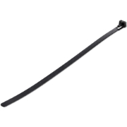 Picture of StarTech.com 10"(25cm) Reusable Cable Ties - 1/4"(7mm) wide, 2-1/2"(65mm) Bundle Dia. 50lb(22kg) Tensile Strength, Releasable Nylon Ties, Indoor/Outdoor, 94V-2/UL Listed, 100 Pack - Black