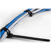 Picture of StarTech.com 10"(25cm) Reusable Cable Ties - 1/4"(7mm) wide, 2-1/2"(65mm) Bundle Dia. 50lb(22kg) Tensile Strength, Releasable Nylon Ties, Indoor/Outdoor, 94V-2/UL Listed, 100 Pack - Black