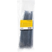 Picture of StarTech.com 10"(25cm) Reusable Cable Ties - 1/4"(7mm) wide, 2-1/2"(65mm) Bundle Dia. 50lb(22kg) Tensile Strength, Releasable Nylon Ties, Indoor/Outdoor, 94V-2/UL Listed, 100 Pack - Black