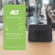 Picture of ACT Office shoulder bag for laptops up to 16.1”, made from recycled plastic bottles