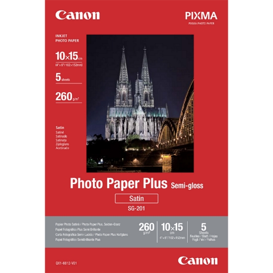 Picture of Canon SG-201 Semi-Gloss Photo Paper Plus 10x15cm - 5 Sheets
