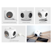 Picture of ACT Power socket cube (PDU) with 3 sockets, USB-A ports, 1.5m (Belgium)