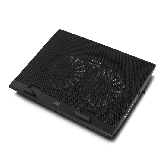 Picture of ACT Laptop stand, with fan, 2 positions height adjustable, 4-port hub
