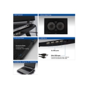 Picture of ACT Laptop stand, with fan, 2 positions height adjustable, 4-port hub