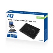 Picture of ACT Laptop stand, with fan, 2 positions height adjustable, 4-port hub