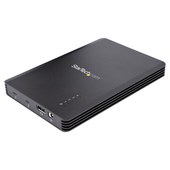 Picture of StarTech.com 4 Bay Thunderbolt 3 NVMe Enclosure, For M.2 NVMe SSD Drives, 1x DisplayPort Video/ 2x TB3 Downstream Ports, 40Gbps, 72W Power Supply, External Hard Drive Enclosure