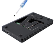Picture of StarTech.com 4 Bay Thunderbolt 3 NVMe Enclosure, For M.2 NVMe SSD Drives, 1x DisplayPort Video/ 2x TB3 Downstream Ports, 40Gbps, 72W Power Supply, External Hard Drive Enclosure