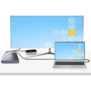 Picture of StarTech.com 4 Bay Thunderbolt 3 NVMe Enclosure, For M.2 NVMe SSD Drives, 1x DisplayPort Video/ 2x TB3 Downstream Ports, 40Gbps, 72W Power Supply, External Hard Drive Enclosure