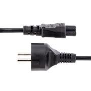 Picture of StarTech.com 3m (10ft) Laptop Power Cord, EU Schuko to C5, 2.5A 250V, 18AWG, Notebook / Laptop Replacement AC Cord, Power Brick Cord, Laptop Charger Cable, Clover Leaf/Mickey Mouse Power Cord