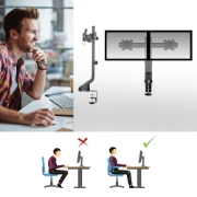Picture of ACT Monitor arm 27" office, 2 monitors, quick height adjustment