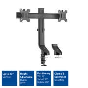 Picture of ACT Monitor arm 27" office, 2 monitors, quick height adjustment