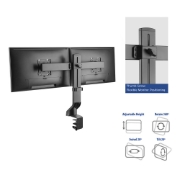 Picture of ACT Monitor arm 27" office, 2 monitors, quick height adjustment