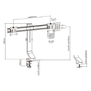 Picture of ACT Monitor arm 27" office, 2 monitors, quick height adjustment
