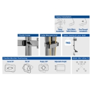 Picture of ACT Monitor arm 27" office, 2 monitors, quick height adjustment