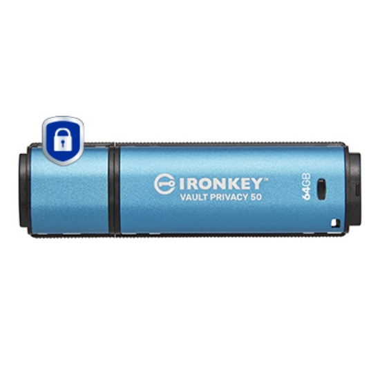 Picture of Kingston Technology IronKey 64GB Vault Privacy 50 AES-256 Encrypted, FIPS 197