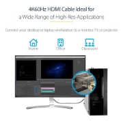 Picture of StarTech.com 13ft (4m) Premium Certified HDMI 2.0 Cable - High-Speed Ultra HD 4K 60Hz HDMI Cable with Ethernet - HDR10, ARC - UHD HDMI Video Cord - For UHD Monitors, TVs, Displays - M/M
