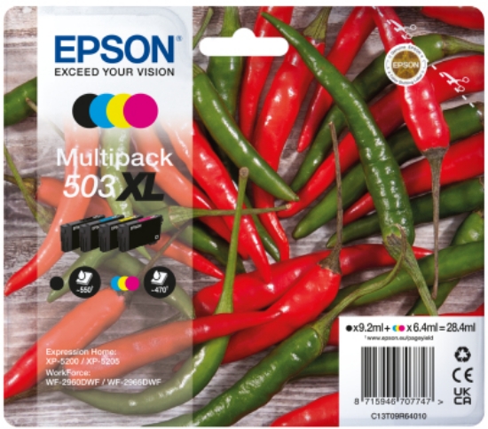 Picture of Epson 503XL ink cartridge 4 pc(s) Original High (XL) Yield Black, Cyan, Magenta, Yellow