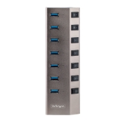 Picture of StarTech.com 7-Port Self-Powered USB-C Hub with Individual On/Off Switches, USB 3.0 5Gbps Expansion Hub w/Power Supply, Desktop/Laptop USB-C to USB-A Hub, USB Type C Hub w/BC 1.2