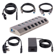 Picture of StarTech.com 7-Port Self-Powered USB-C Hub with Individual On/Off Switches, USB 3.0 5Gbps Expansion Hub w/Power Supply, Desktop/Laptop USB-C to USB-A Hub, USB Type C Hub w/BC 1.2