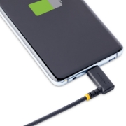 Picture of StarTech.com 3ft (1m) USB A to C Charging Cable Right Angle - Heavy Duty Fast Charge USB-C Cable - Black USB 2.0 A to Type-C - Rugged Aramid Fiber - 3A - USB Charging Cord