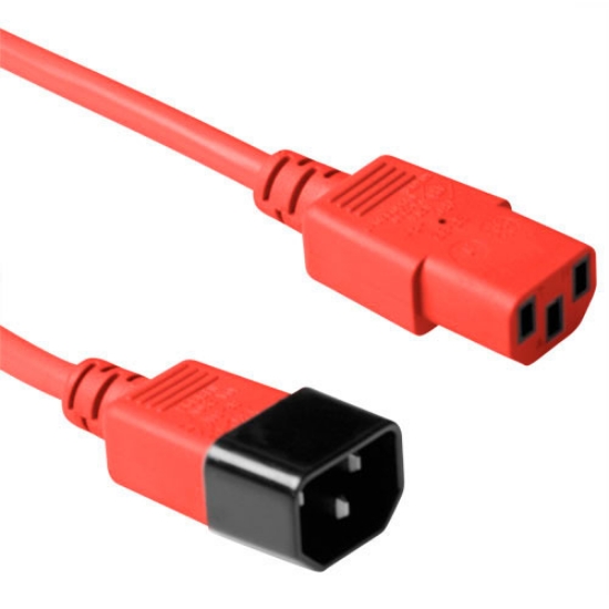 Picture of ACT Powercord C13 - C14 red 3 m