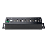Picture of StarTech.com 10-Port Industrial USB 2.0 Hub, Rugged USB Hub w/ESD Level 4 Protection, DIN/Wall/Desk-Mountable USB-A HUB, USB Port Expander w/Lockable Ports, Multiport USB Hub