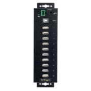 Picture of StarTech.com 10-Port Industrial USB 2.0 Hub, Rugged USB Hub w/ESD Level 4 Protection, DIN/Wall/Desk-Mountable USB-A HUB, USB Port Expander w/Lockable Ports, Multiport USB Hub