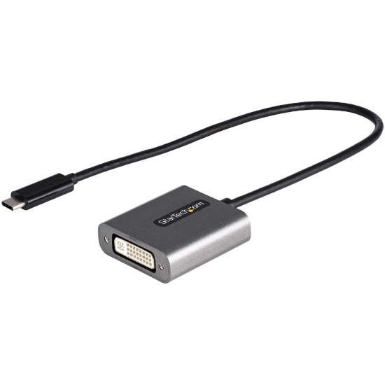 Picture of StarTech.com USB C to DVI Adapter - 1920x1200p USB-C to DVI-D Adapter Dongle - USB Type C to DVI Display/Monitor - Video Converter - Thunderbolt 3 Compatible - 12" Long Attached Cable - Upgraded Version of CDP2DVI