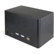 Picture of StarTech.com 2 Port Quad Monitor DisplayPort KVM Switch - 4K 60Hz UHD HDR - Desktop 4K DP 1.2 KVM with 2 Port USB 3.0 Hub (5Gbps) & 4x USB 2.0 HID Ports, Audio - Hotkey Switching - TAA