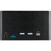 Picture of StarTech.com 2 Port Quad Monitor DisplayPort KVM Switch - 4K 60Hz UHD HDR - Desktop 4K DP 1.2 KVM with 2 Port USB 3.0 Hub (5Gbps) & 4x USB 2.0 HID Ports, Audio - Hotkey Switching - TAA