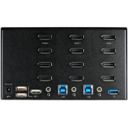Picture of StarTech.com 2 Port Quad Monitor DisplayPort KVM Switch - 4K 60Hz UHD HDR - Desktop 4K DP 1.2 KVM with 2 Port USB 3.0 Hub (5Gbps) & 4x USB 2.0 HID Ports, Audio - Hotkey Switching - TAA