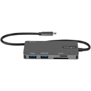 Picture of StarTech.com USB C Multiport Adapter - USB-C to 4K HDMI, 100W Power Delivery Pass-through, SD/MicroSD Slot, 3-Port USB 3.0 Hub - USB Type-C Mini Dock - 12" (30cm) Long Attached Cable