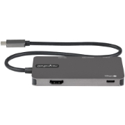Picture of StarTech.com USB C Multiport Adapter - USB-C to 4K HDMI, 100W Power Delivery Pass-through, SD/MicroSD Slot, 3-Port USB 3.0 Hub - USB Type-C Mini Dock - 12" (30cm) Long Attached Cable