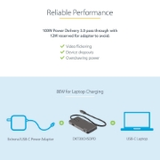 Picture of StarTech.com USB C Multiport Adapter - USB-C to 4K HDMI, 100W Power Delivery Pass-through, SD/MicroSD Slot, 3-Port USB 3.0 Hub - USB Type-C Mini Dock - 12" (30cm) Long Attached Cable