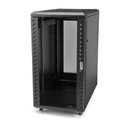 Picture of StarTech.com 4-Post 32U Server Rack Cabinet, Lockable 19" Data Rack Cabinet for Computer / AV / IT Equipment, Office / Home Network Rack with Casters & Adjustable Mounting Rails