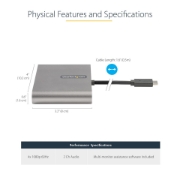 Picture of StarTech.com USB C to Quad HDMI Adapter, USB-C to 4x HDMI Monitor Converter for Windows (no support for macOS/ChromeOS/Linux) - TAA