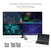 Picture of StarTech.com USB C to Quad HDMI Adapter, USB-C to 4x HDMI Monitor Converter for Windows (no support for macOS/ChromeOS/Linux) - TAA