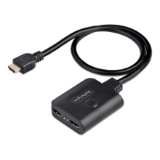 Picture of StarTech.com 2-Port HDMI Splitter, 4K 60Hz HDMI 2.0 Video, 4K HDMI Splitter 1 In 2 Out, 1x2 HDMI Display/Output Splitter, HDR/HDCP, 20in (50cm) Built-in HDMI Cable
