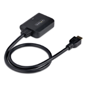 Picture of StarTech.com 2-Port HDMI Splitter, 4K 60Hz HDMI 2.0 Video, 4K HDMI Splitter 1 In 2 Out, 1x2 HDMI Display/Output Splitter, HDR/HDCP, 20in (50cm) Built-in HDMI Cable