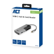Picture of ACT USB-C hub 3.0 3 port, card reader, PD pass-through