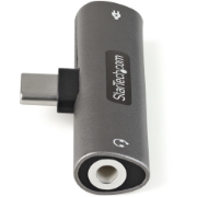 Picture of StarTech.com USB C Audio & Charge Adapter - USB-C Audio Adapter w/ 3.5mm TRRS Headphone/Headset Jack and 60W USB Type-C Power Delivery Pass-through Charger - For USB-C Phone/Tablet/Laptop